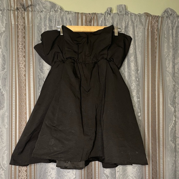 STAUD Cordelia Pleated Strapless Dress Black - Picture 6 of 7